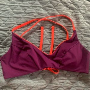 Athleta colorblock triangle bikini top NWT